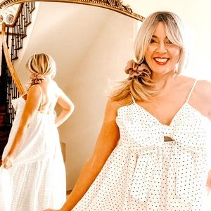 Black Halo bow dress